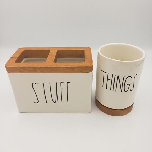 Rae Dunn Cream and Brown Storage Set - Picture 1 of 9